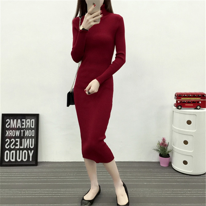 Winter Turtleneck Sweater Dress for Women Winter Turtleneck Sweater Dress for Women