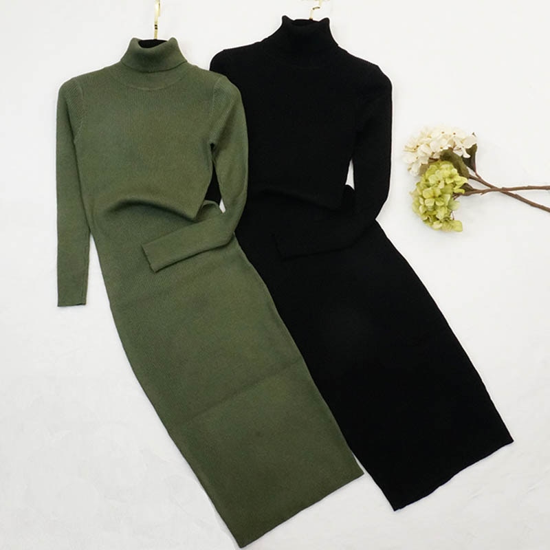 Winter Turtleneck Sweater Dress for Women Winter Turtleneck Sweater Dress for Women