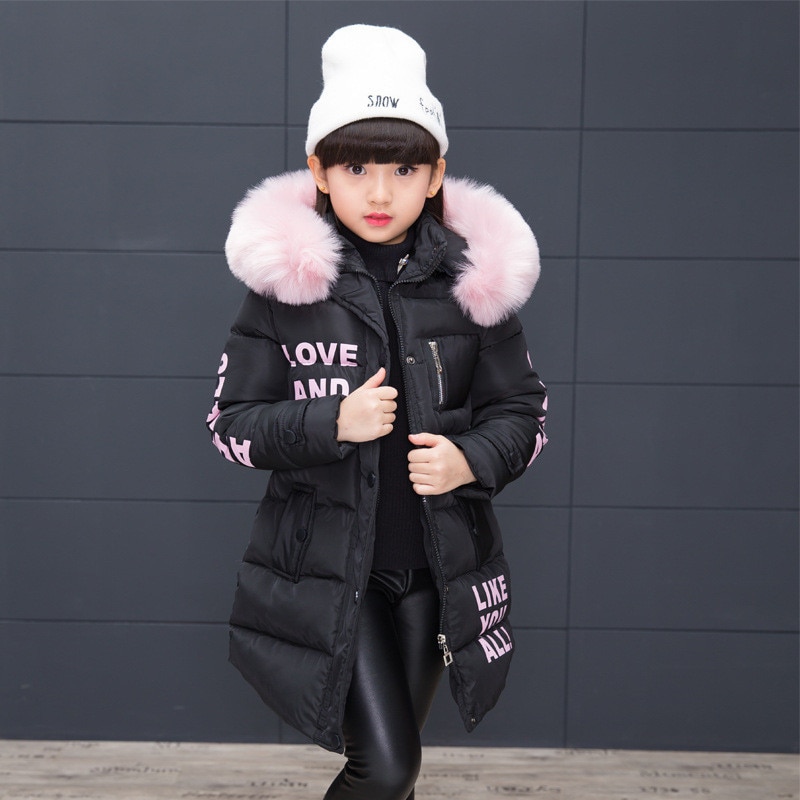Girls Warm Winter Coat with Artificial Fur Girls Warm Winter Coat with Artificial Fur