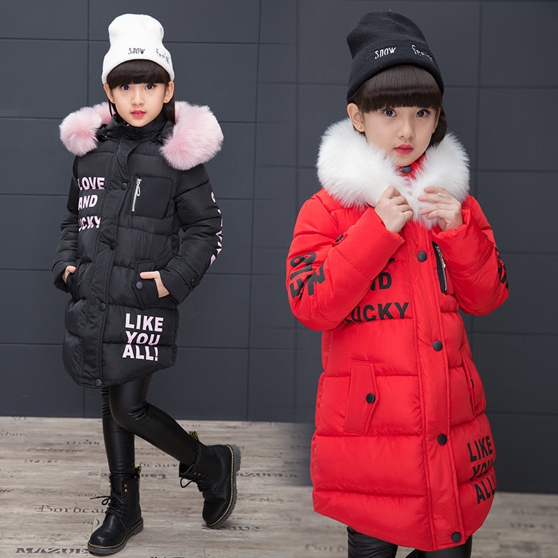 Girls Warm Winter Coat with Artificial Fur Girls Warm Winter Coat with Artificial Fur