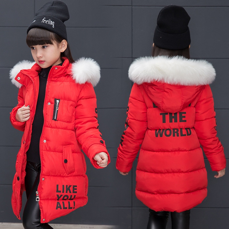 Girls Warm Winter Coat with Artificial Fur Girls Warm Winter Coat with Artificial Fur