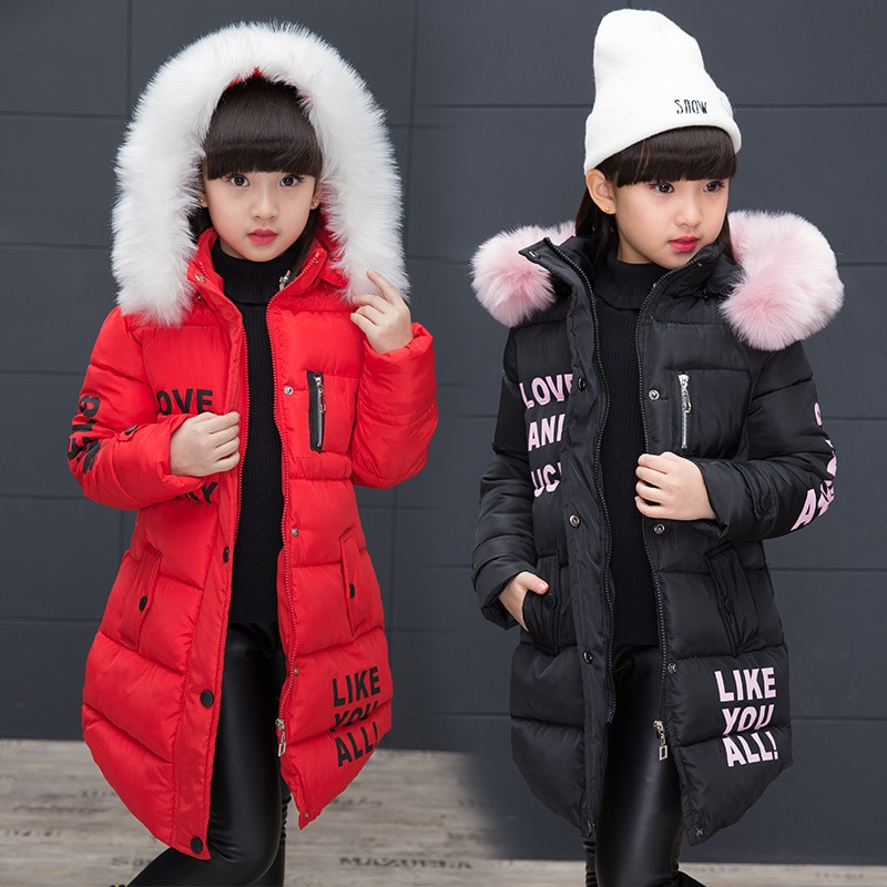 Girls Warm Winter Coat with Artificial Fur Girls Warm Winter Coat with Artificial Fur