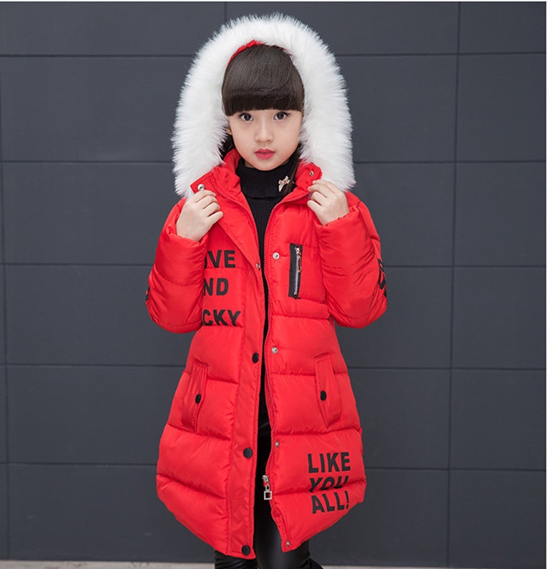 Girls Warm Winter Coat with Artificial Fur Girls Warm Winter Coat with Artificial Fur
