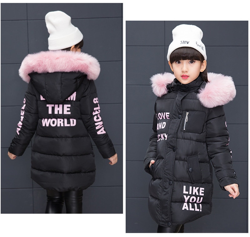 Girls Warm Winter Coat with Artificial Fur Girls Warm Winter Coat with Artificial Fur