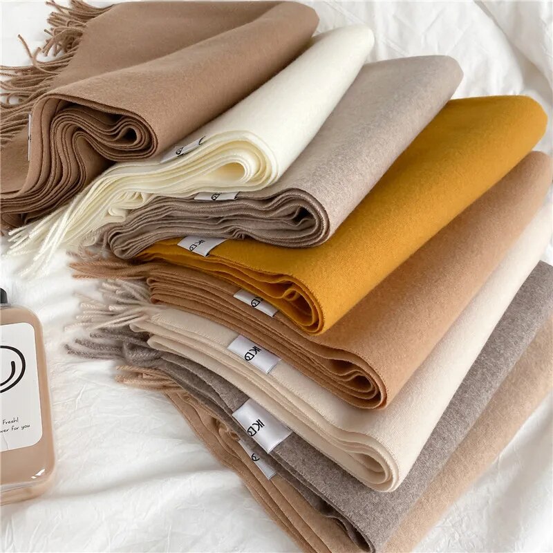 Women's Solid Color Cashmere Winter Scarf Women's Solid Color Cashmere Winter Scarf