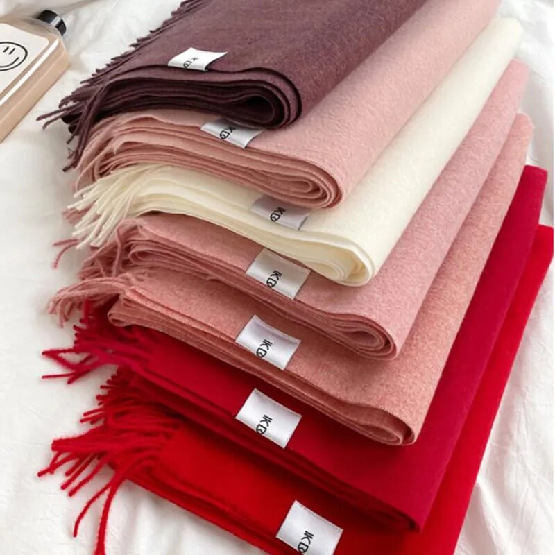 Women's Solid Color Cashmere Winter Scarf Women's Solid Color Cashmere Winter Scarf