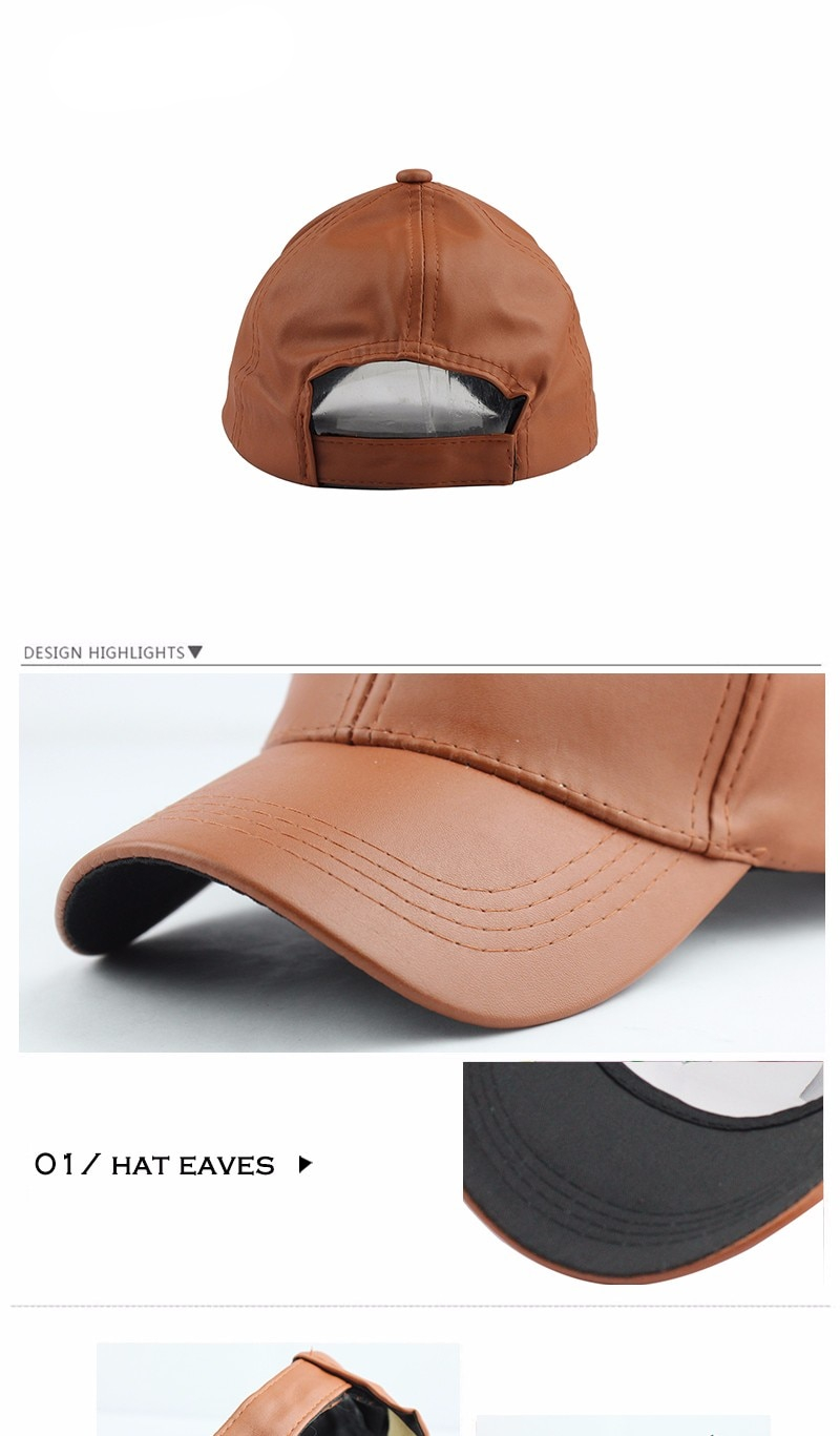 Men's Leather Winter Baseball Cap Men's Leather Winter Baseball Cap
