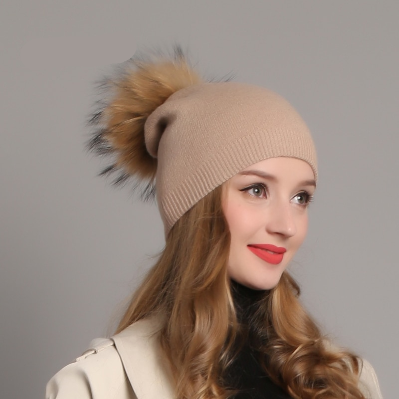 Women's Winter Hat Decorated with Pompom Women's Winter Hat Decorated with Pompom