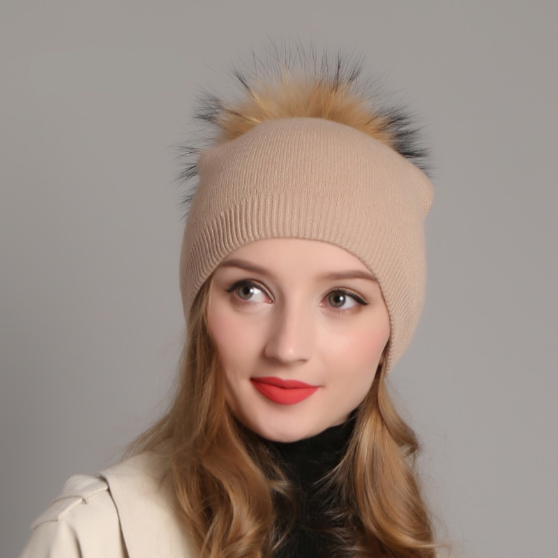 Women's Winter Hat Decorated with Pompom Women's Winter Hat Decorated with Pompom