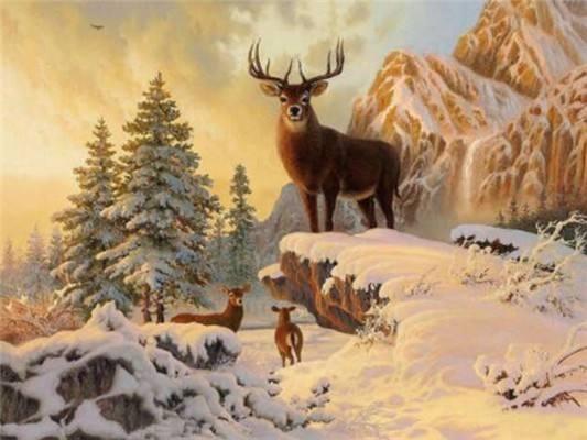 Winter Elk Diamond Painting Winter Elk Diamond Painting