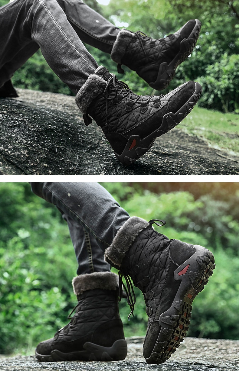 Men's Quilted Plush Winter Boots
