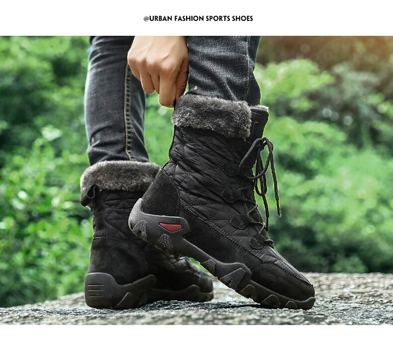 Men's Quilted Plush Winter Boots