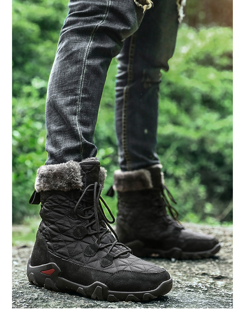 Men's Quilted Plush Winter Boots