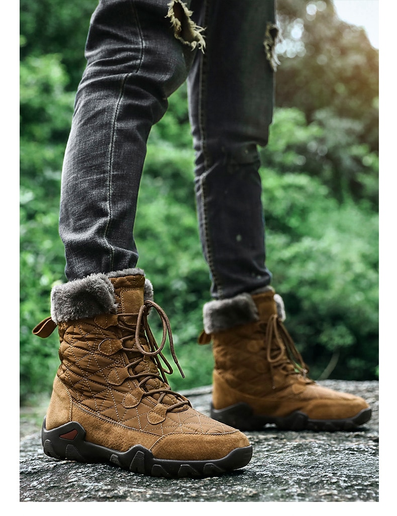Men's Quilted Plush Winter Boots