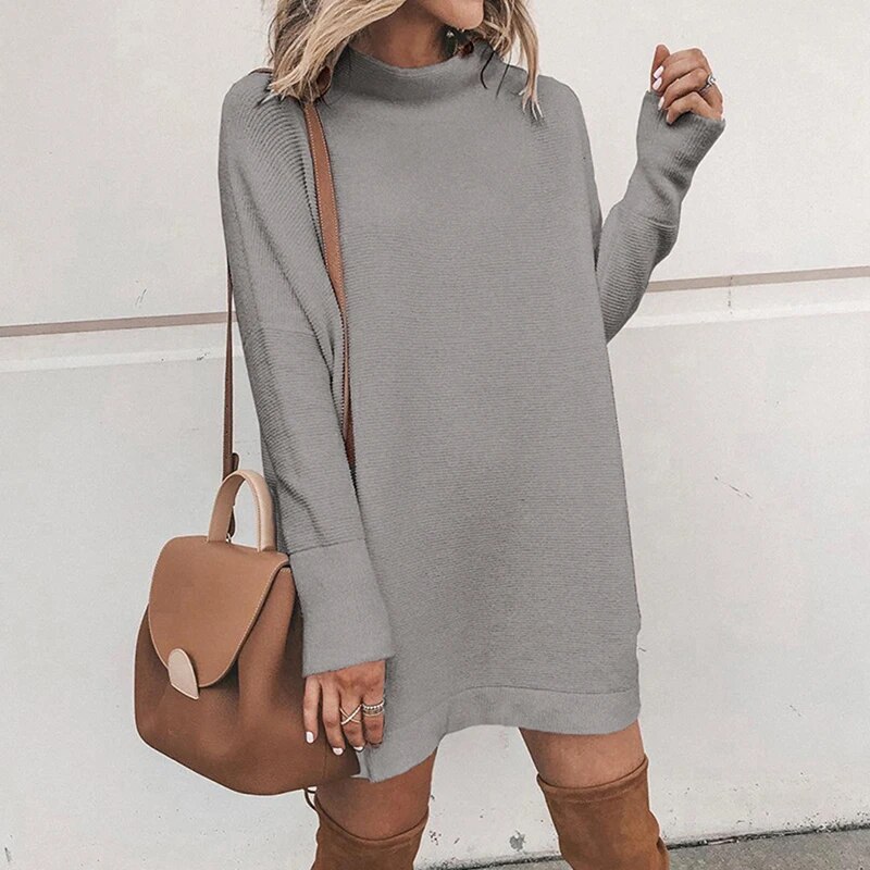 Women's Solid Color Winter Knit Dress Women's Solid Color Winter Knit Dress