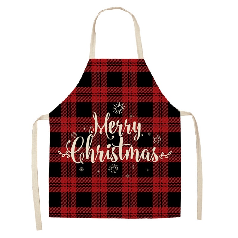 Christmas Themed Linen Apron Christmas Themed Linen Apron