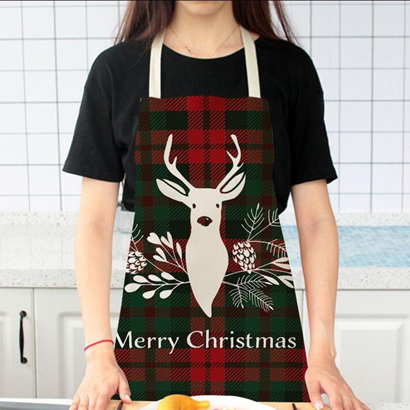 Christmas Themed Linen Apron Christmas Themed Linen Apron