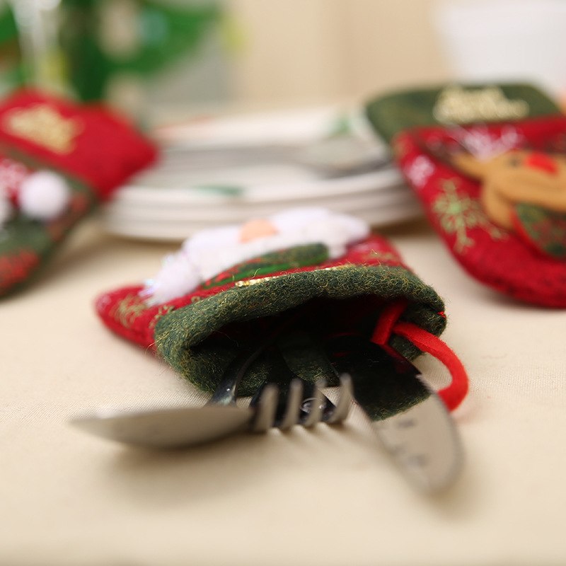 Christmas Party Table Decor Cutlery Holders 4 pcs Set Christmas Party Table Decor Cutlery Holders 4 pcs Set