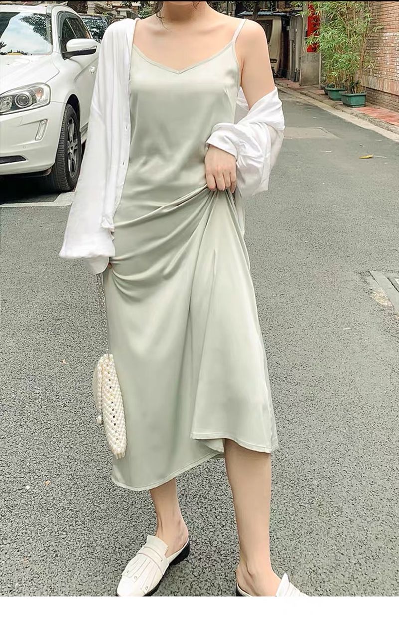 Women's Spaghetti Strap Satin Dress Women's Spaghetti Strap Satin Dress