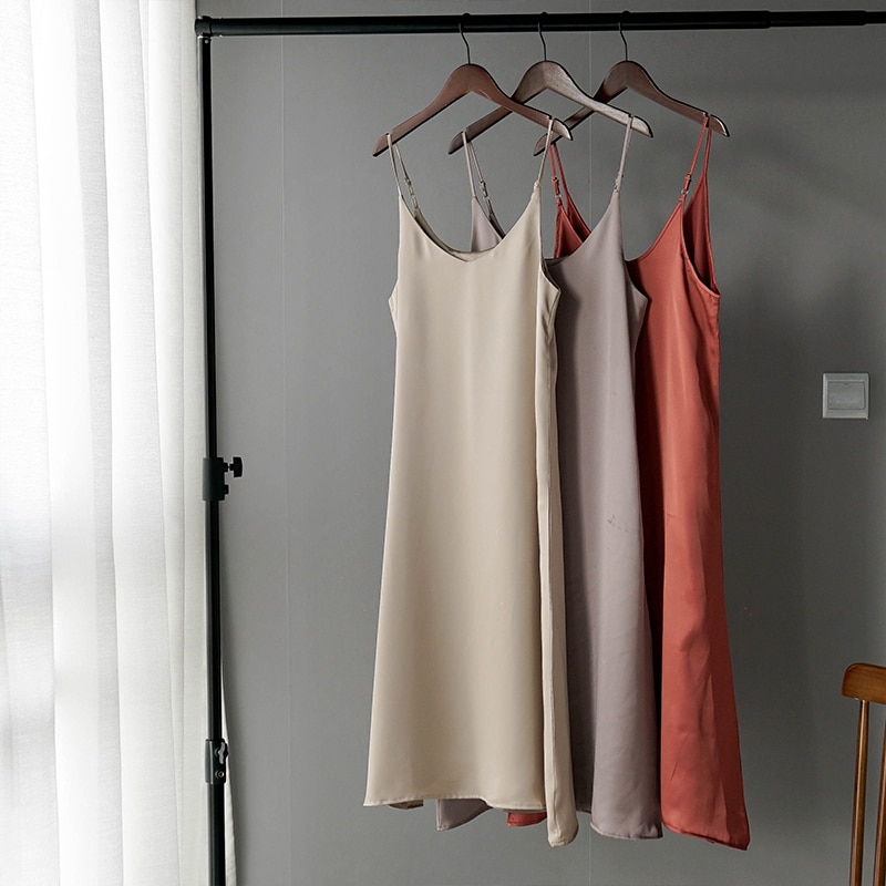 Women's Basic Satin Dress Women's Basic Satin Dress